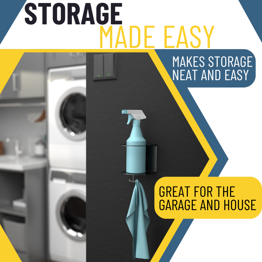 Koova All-Purpose Spray Bottle Holder with Rag Hook