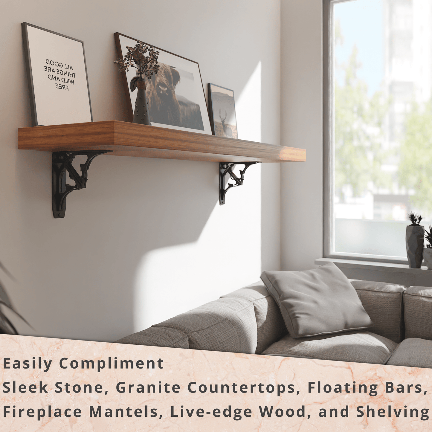 Folly Beach Heavy Duty Steel Brackets for Shelving