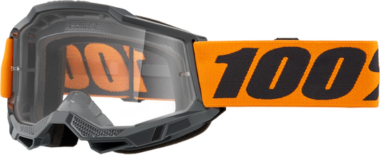 100% Strata 2 Goggle Neon Orange Clear Lens LiveTheGnar