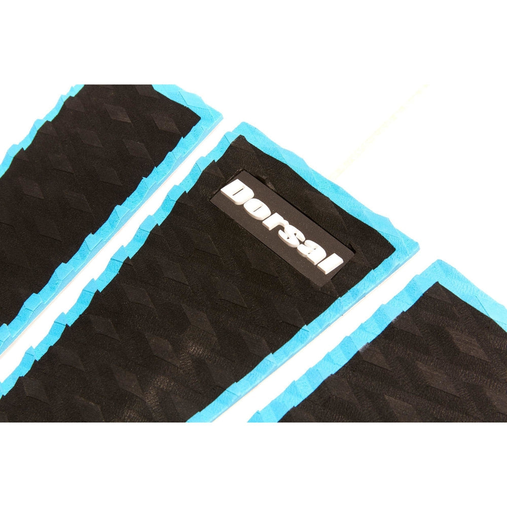 DORSAL Three 3 Piece EVA Surfboard Deck Traction Pads with Kicker Tail for Stomp Skimboards, Surf Boards, Fish Board, Funboard Black/Blue/Red DORSAL®