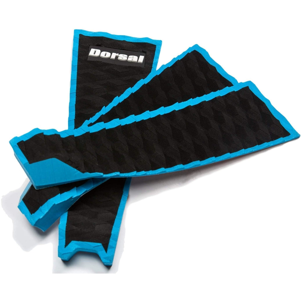 DORSAL Three 3 Piece EVA Surfboard Deck Traction Pads with Kicker Tail for Stomp Skimboards, Surf Boards, Fish Board, Funboard Black/Blue/Red DORSAL®