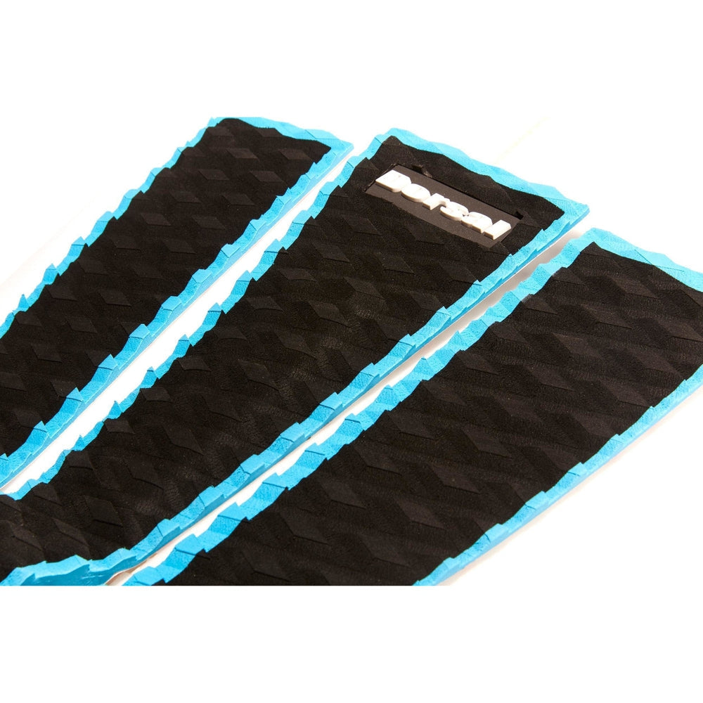 DORSAL Three 3 Piece EVA Surfboard Deck Traction Pads with Kicker Tail for Stomp Skimboards, Surf Boards, Fish Board, Funboard Black/Blue/Red DORSAL®