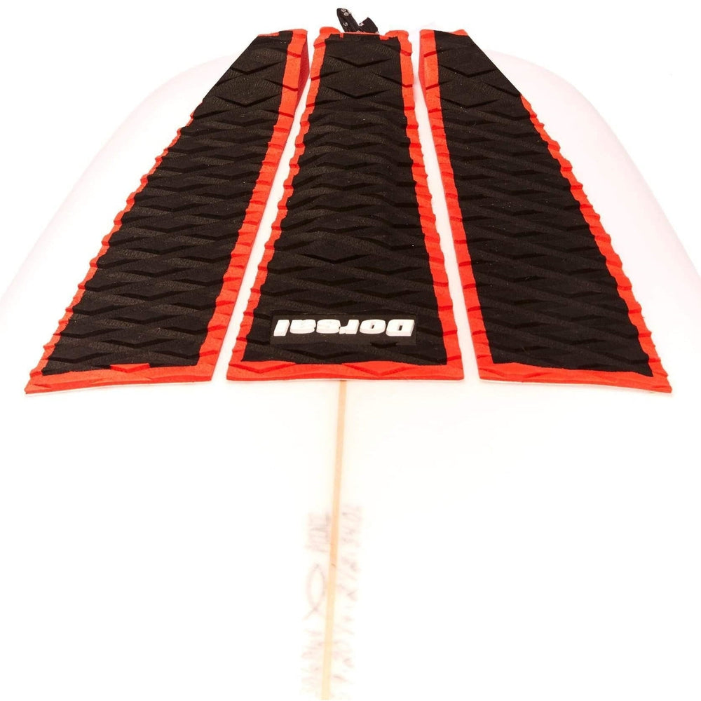 DORSAL Three 3 Piece EVA Surfboard Deck Traction Pads with Kicker Tail for Stomp Skimboards, Surf Boards, Fish Board, Funboard Black/Blue/Red DORSAL®