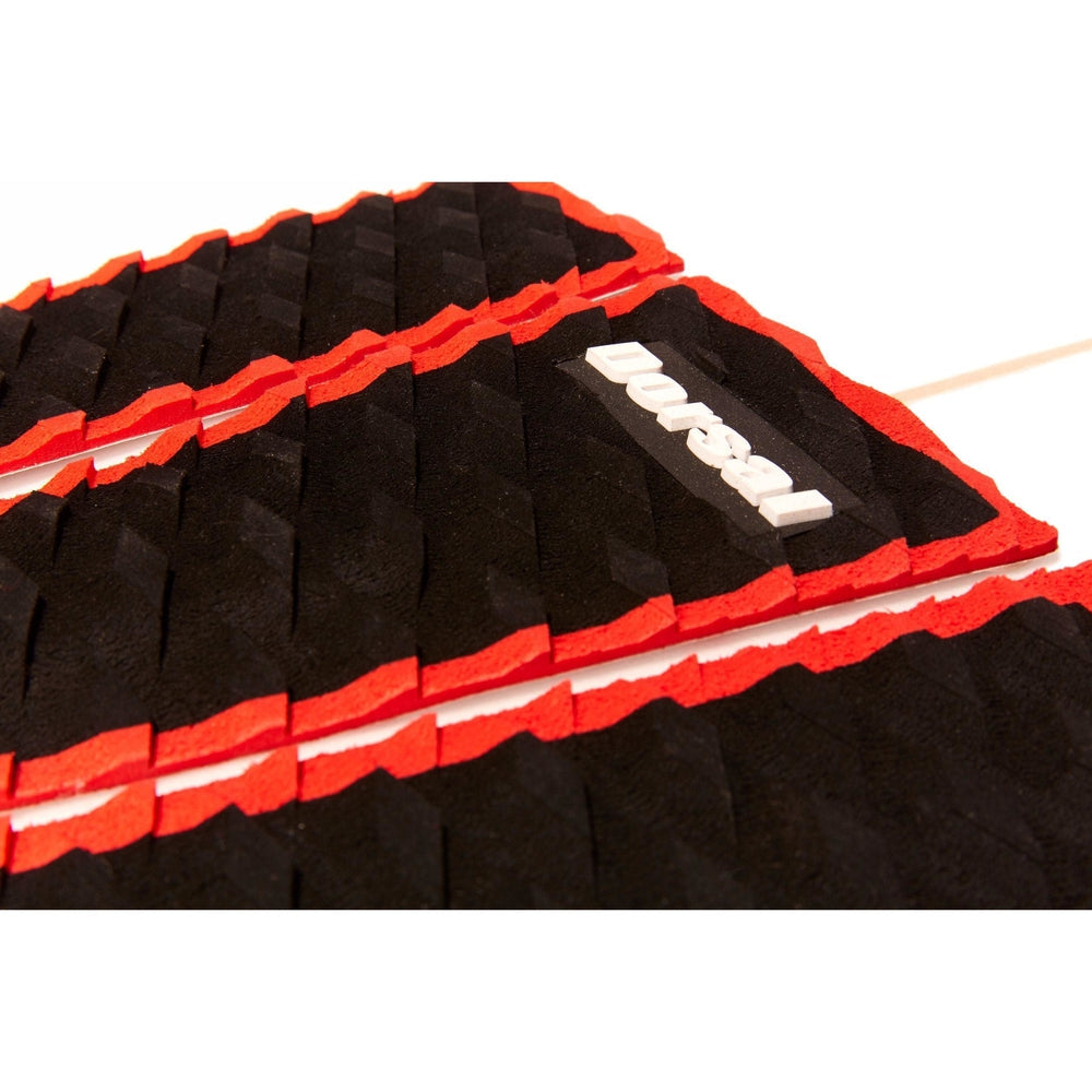 DORSAL Three 3 Piece EVA Surfboard Deck Traction Pads with Kicker Tail for Stomp Skimboards, Surf Boards, Fish Board, Funboard Black/Blue/Red DORSAL®