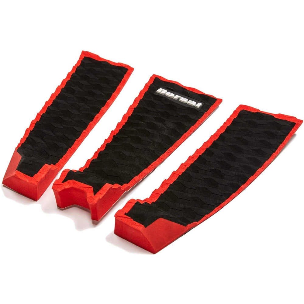 DORSAL Three 3 Piece EVA Surfboard Deck Traction Pads with Kicker Tail for Stomp Skimboards, Surf Boards, Fish Board, Funboard Black/Blue/Red DORSAL®
