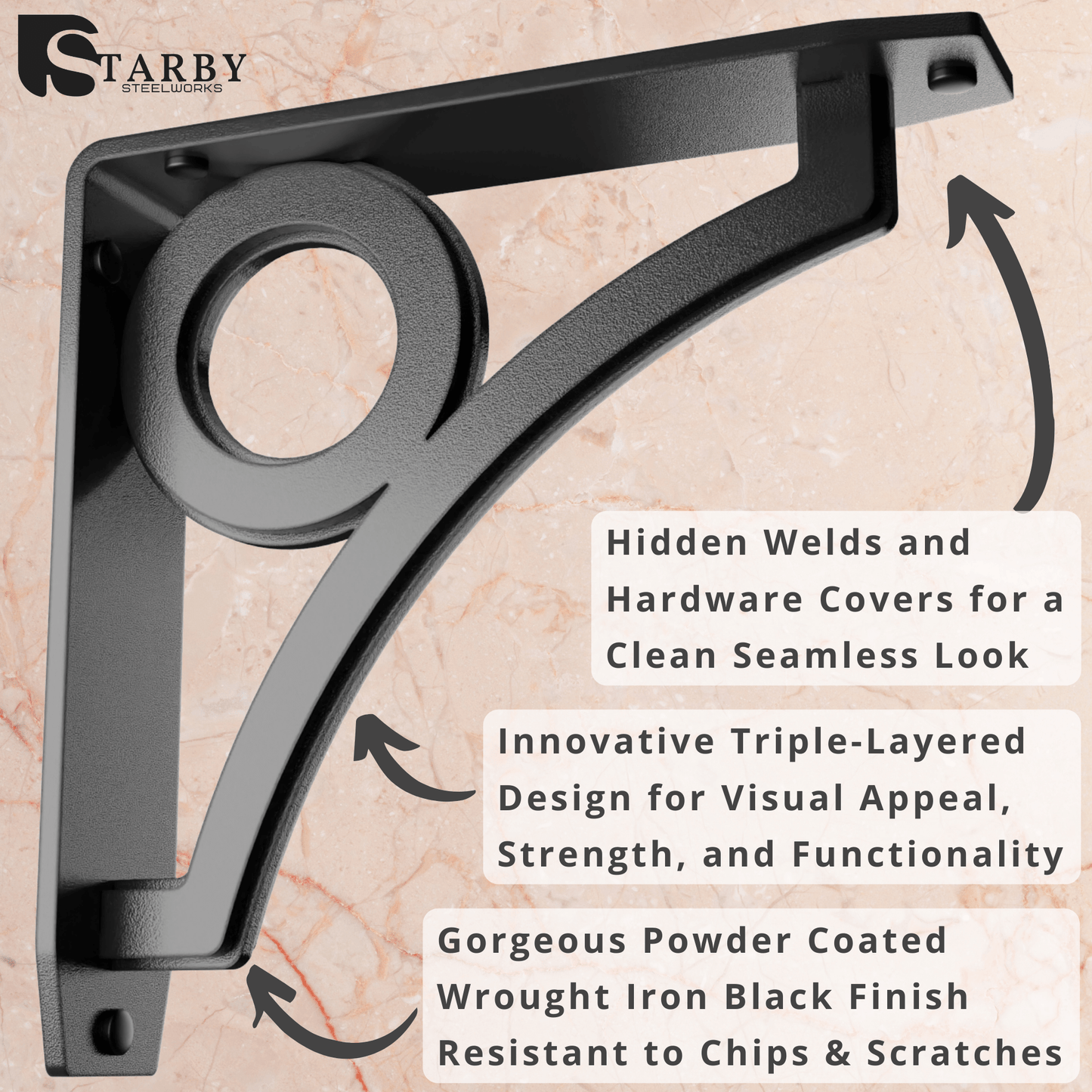 Park Circle Heavy Duty Steel Brackets for Shelving