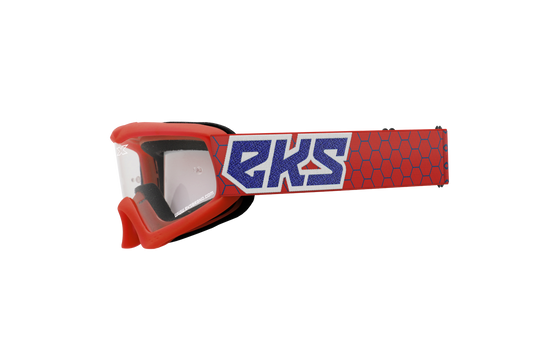 EKS Xgrom Youth Goggle Red/White/Blue Metallic Clear