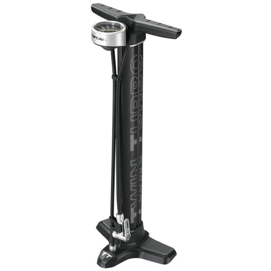 Topeak Joe Blow Twin Turbo Floor Pump SmartHead, Black