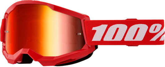 100% Strata 2 Youth Goggle Red Mirror Red Lens LiveTheGnar
