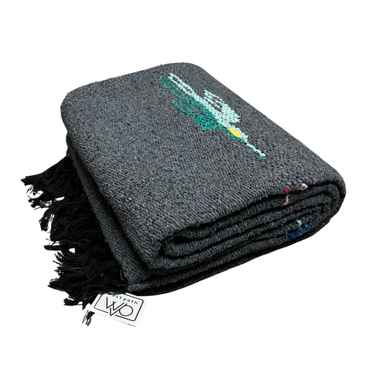 Charcoal Thunderbird Baja Blanket West Path