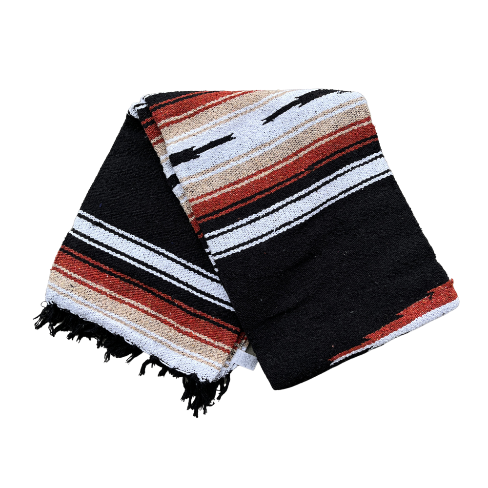 Black Baja Multi Diamond Yoga Blanket West Path