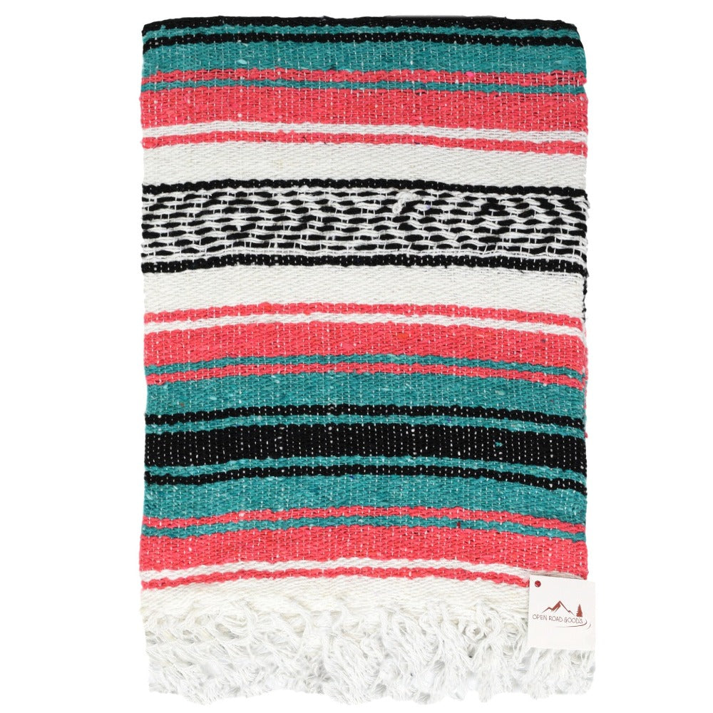 Coral & Sea Green Falsa Yoga Blanket West Path