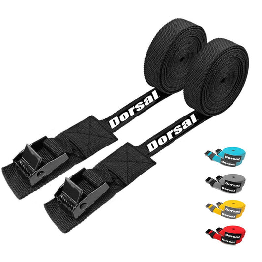 Dorsal Tie Down Straps for Roof Rack Pads Crossbars - Pack of 2 holds Surfboards Kayaks Canoes Paddleboards DORSAL®