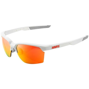 100 Percent Sportcoupe Sunglasses - Soft Tact White, HiPER Red Multilayer Mirror Lens