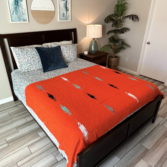 Tangerine Orange Baja Thunderbird Blanket West Path