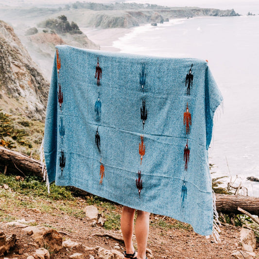 Sky Blue Baja Thunderbird Blanket West Path