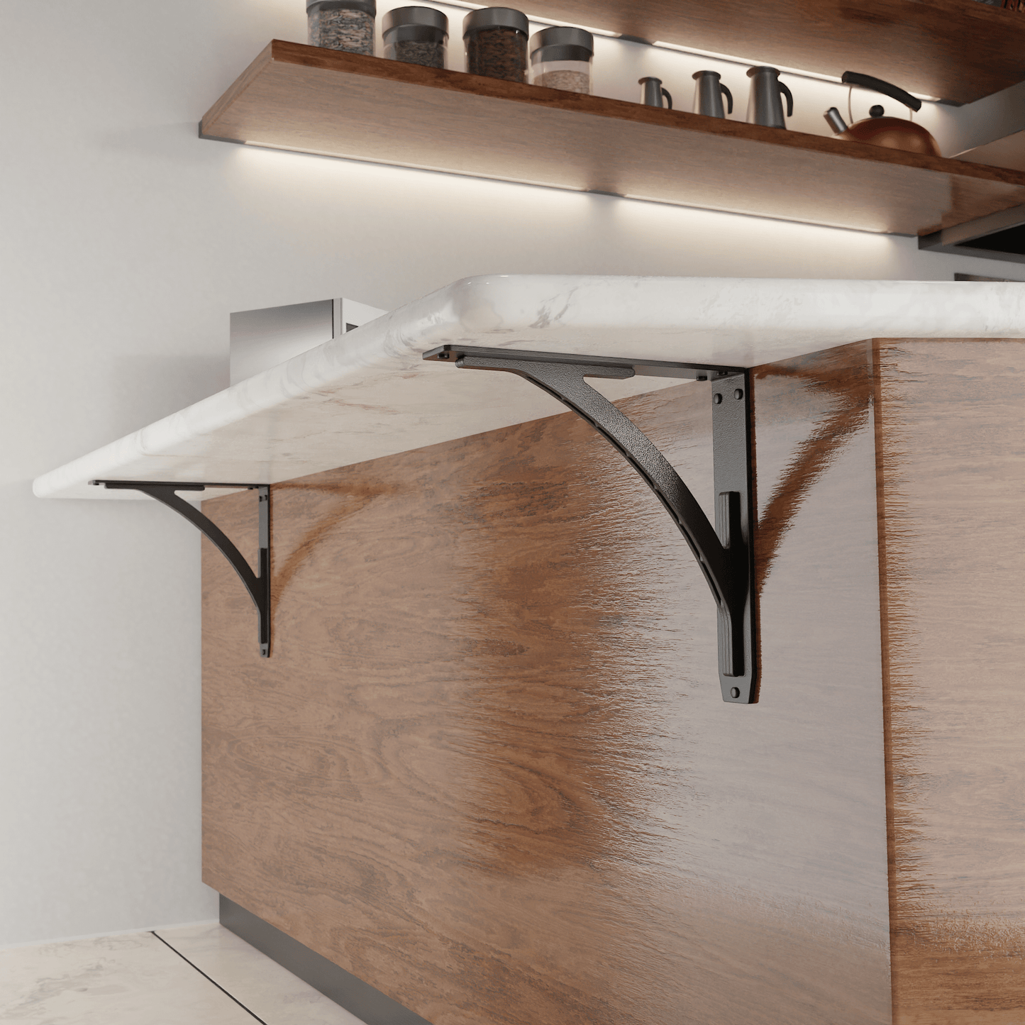 Sullivan Heavy Duty Steel Brackets for Shelving - Black