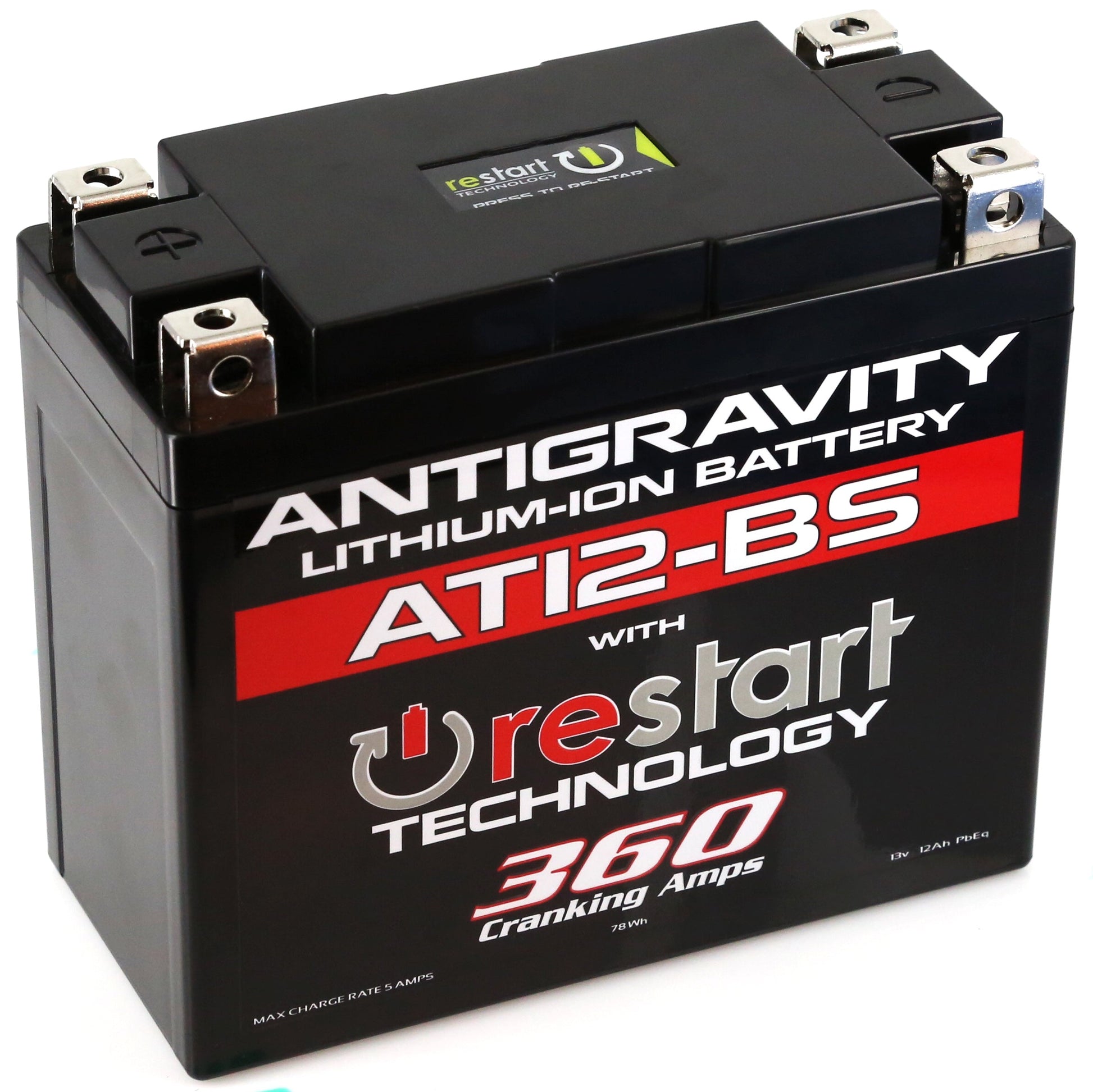 Antigravity AT12-BS Lithium Battery with ReStart Tech - 360 Cranking Amps LiveTheGnar