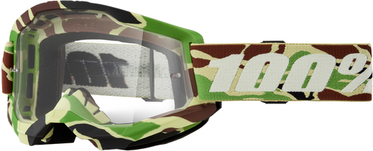 100% Strata 2 Goggle War Camo Clear Lens