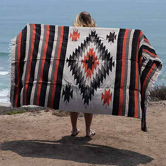 Tan Mexican Diamond Yoga Blanket West Path