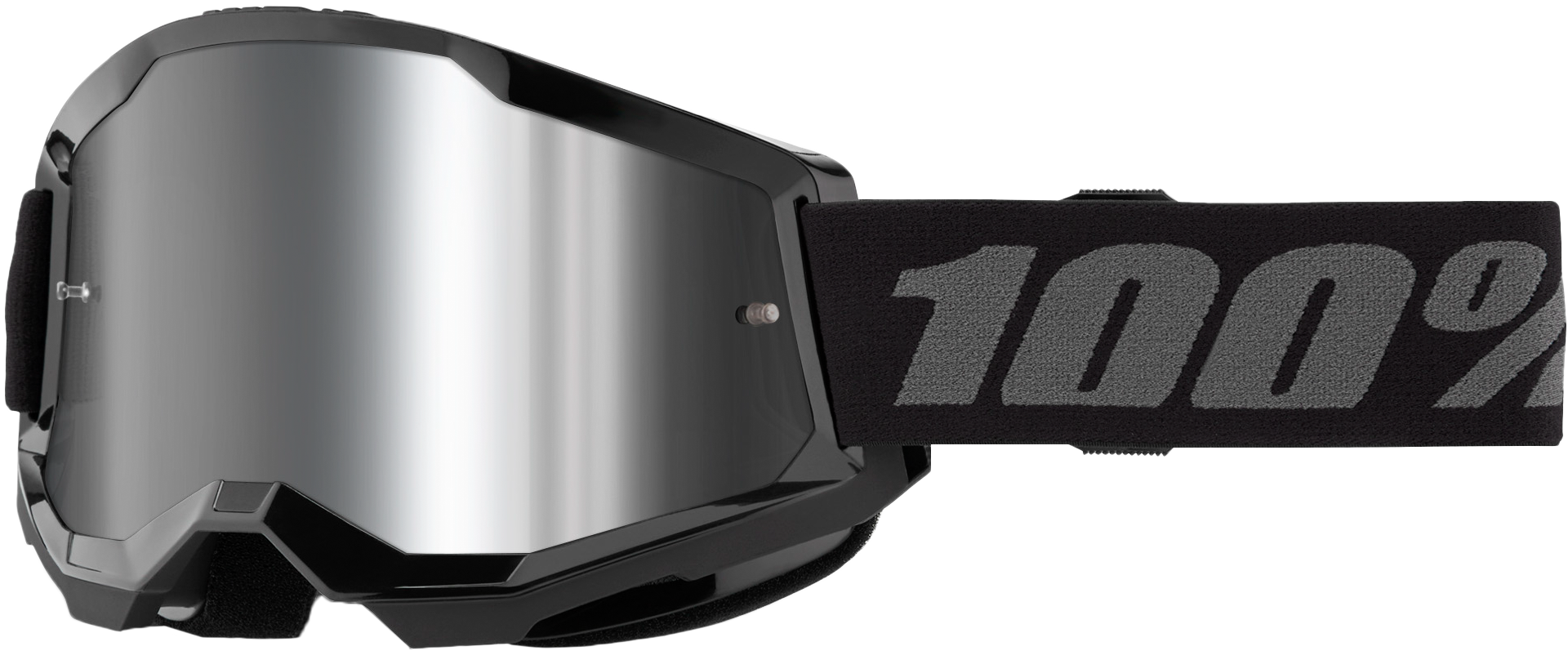 100% Strata 2 Goggle Black Mirror Silver Lens LiveTheGnar