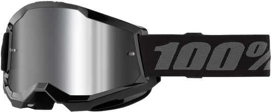 100% Strata 2 Goggle Black Mirror Silver Lens LiveTheGnar