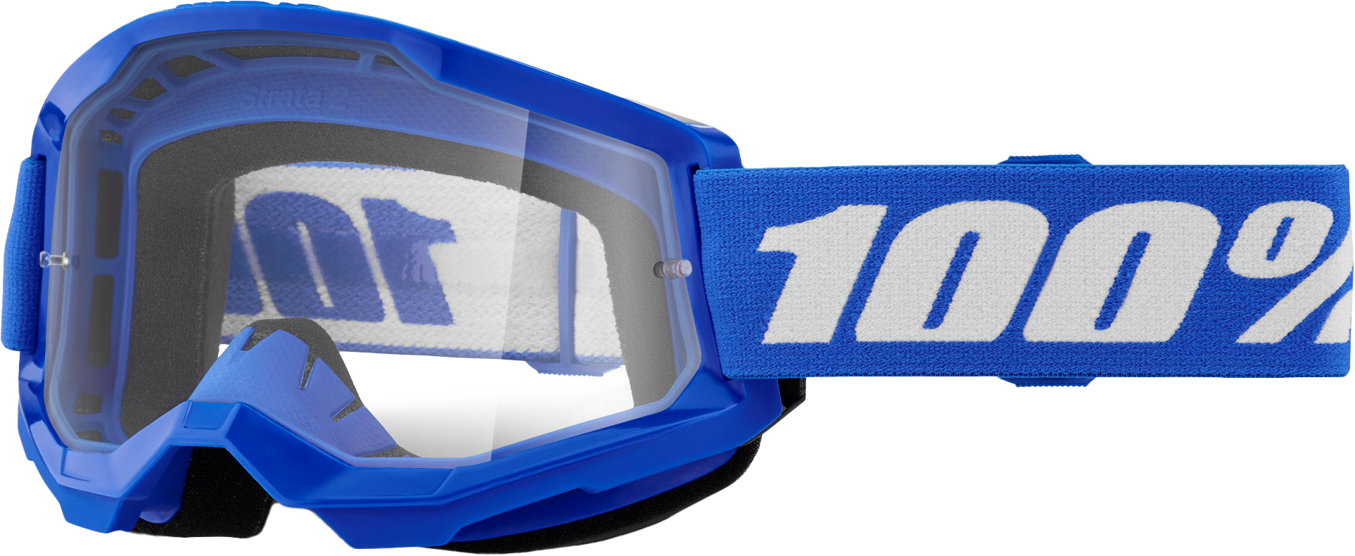 100% Strata 2 Youth Goggle Blue Clear Lens LiveTheGnar