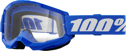100% Strata 2 Youth Goggle Blue Clear Lens LiveTheGnar