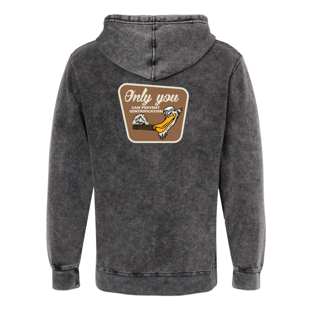 Charlie Side Badge  Stonewashed Hoodie