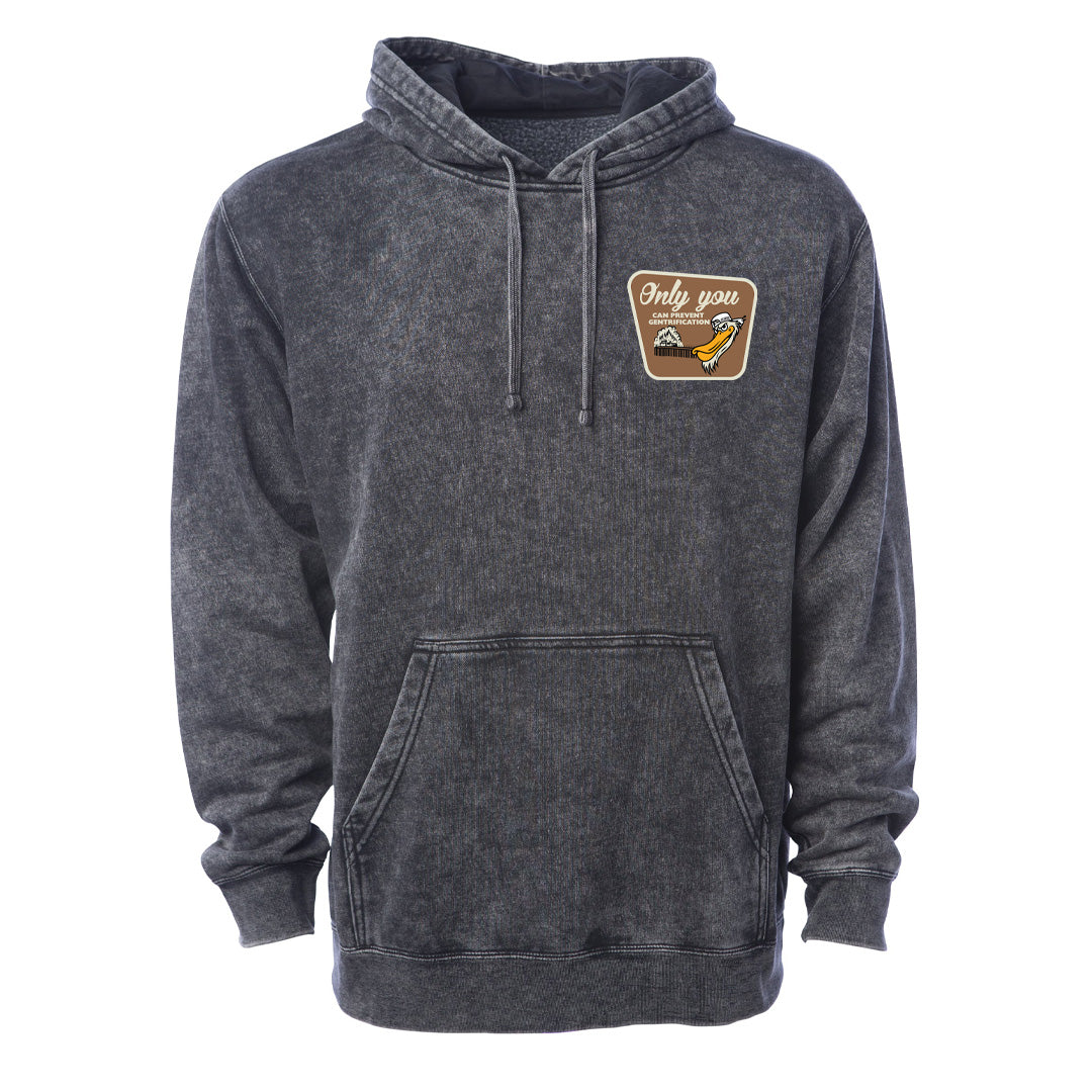 Charlie Side Badge  Stonewashed Hoodie