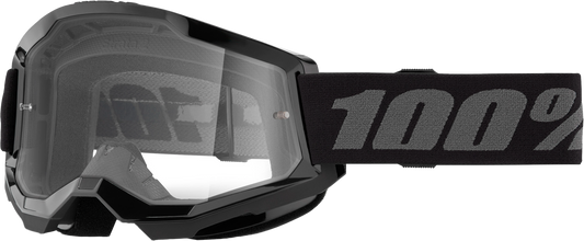 100% Strata 2 Youth Goggle Black Clear Lens LiveTheGnar