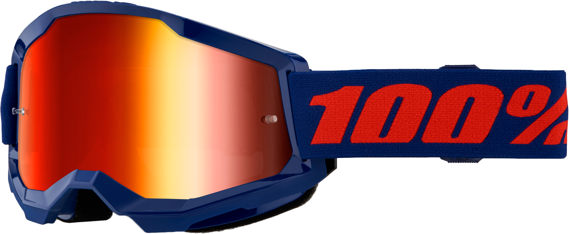 100% Strata 2 Goggle Navy Mirror Red Lens LiveTheGnar
