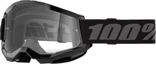 100% Strata 2 Goggle Black Clear Lens LiveTheGnar