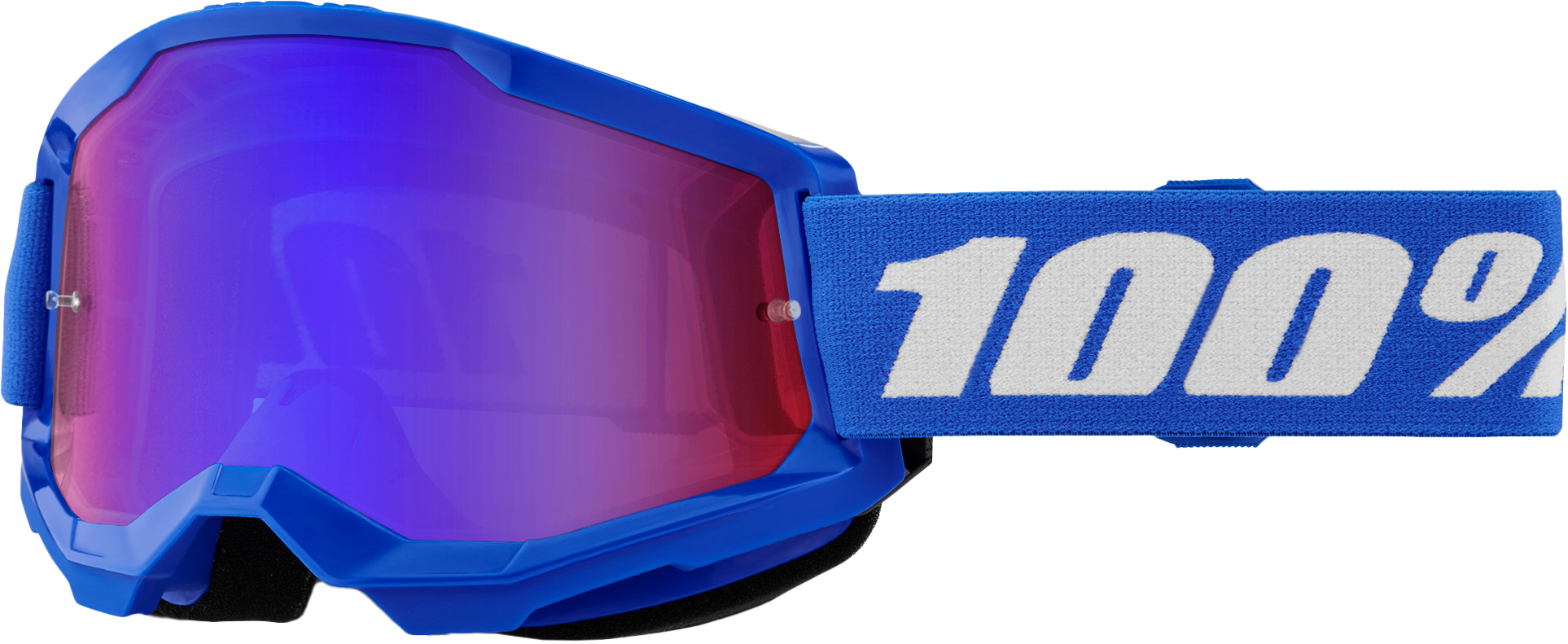 100% Strata 2 Youth Goggle Blue Mirror Red/Blue Lens LiveTheGnar