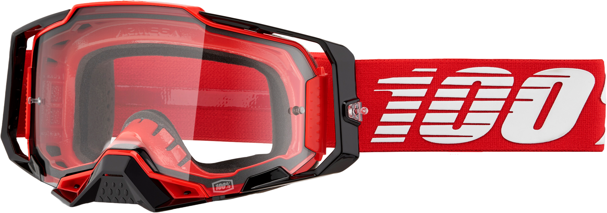 100% Armega Goggle Red Clear Lens LiveTheGnar