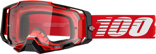 100% Armega Goggle Red Clear Lens LiveTheGnar