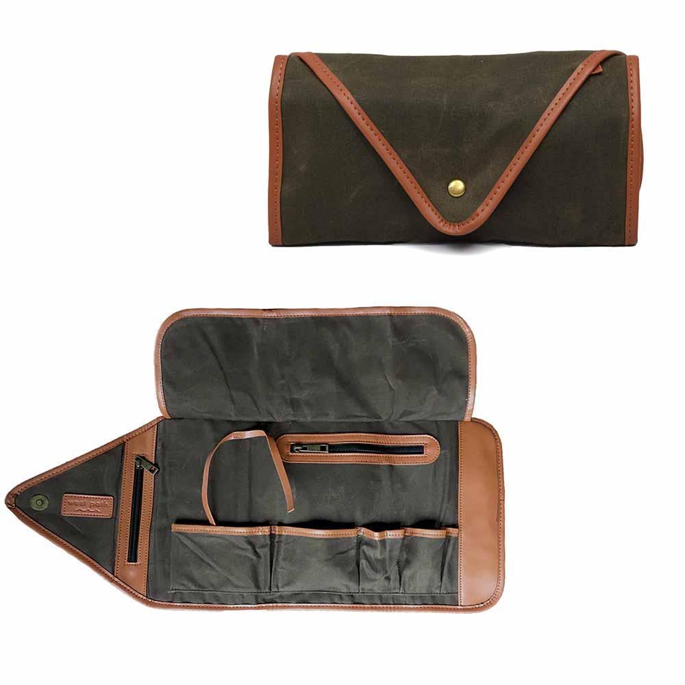 Canvas Roll-Up Clutch Organizer