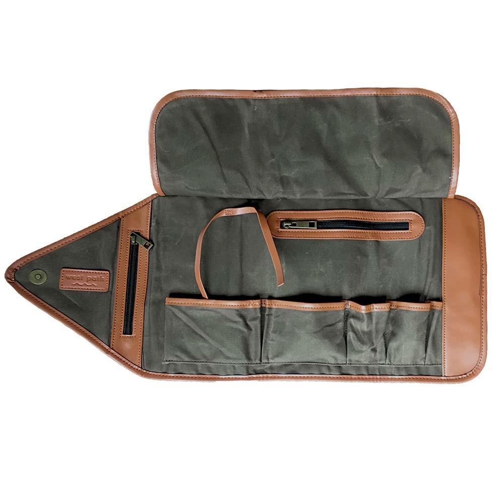 Canvas Roll-Up Clutch Organizer