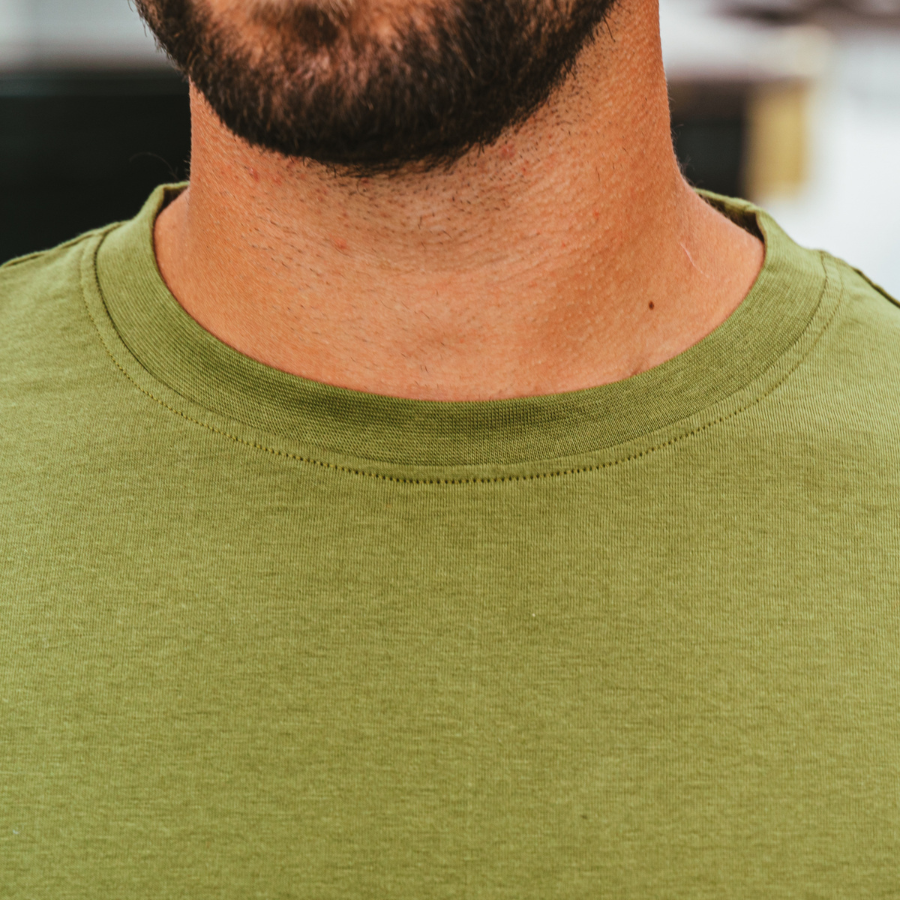 Men's Organic Crew Neck - Olive Green