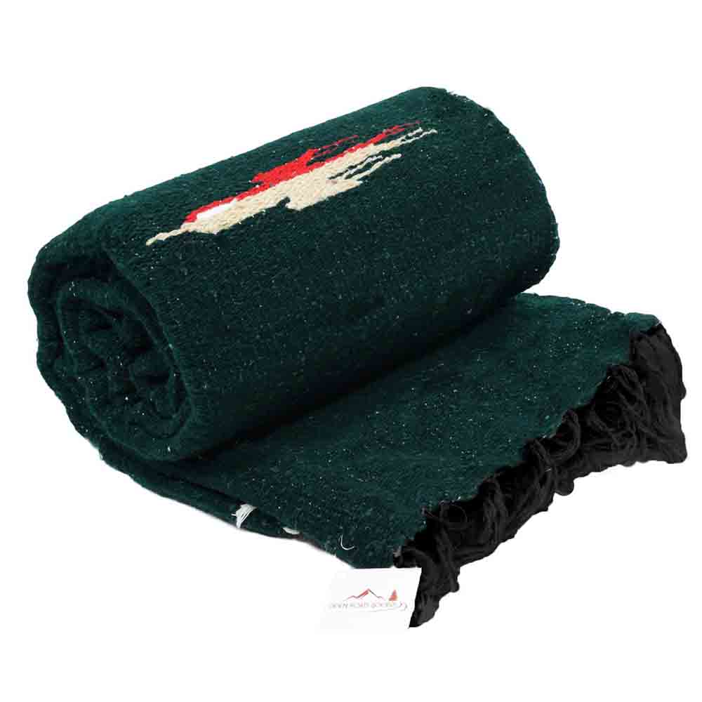 Dark Green Baja Thunderbird Blanket West Path
