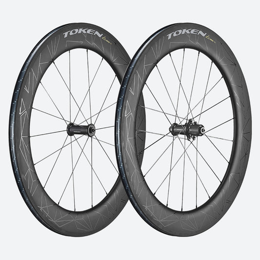 Token Konax Tri Disc 76mm Carbon Tubeless Road Racing 700c Wheelset