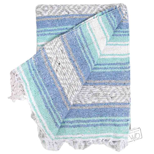 Mint Blue Ocean Mexican Falsa Yoga Blanket West Path