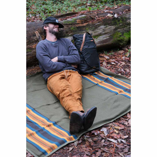 Canvas Camping Blanket - Waxed Canvas Outdoor Blanket / Bushcraft Blanket West Path