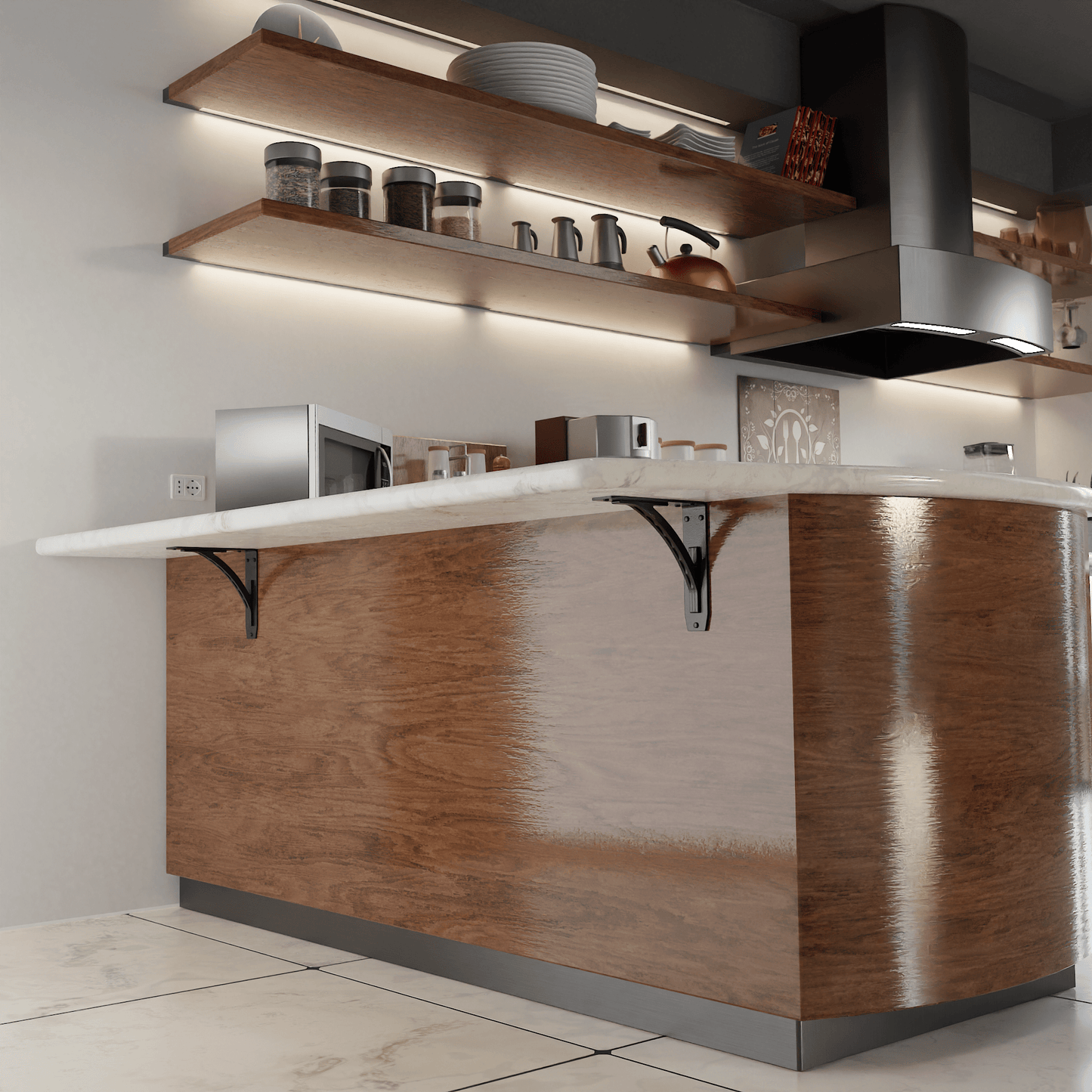 Sullivan Heavy Duty Steel Brackets for Shelving - Black