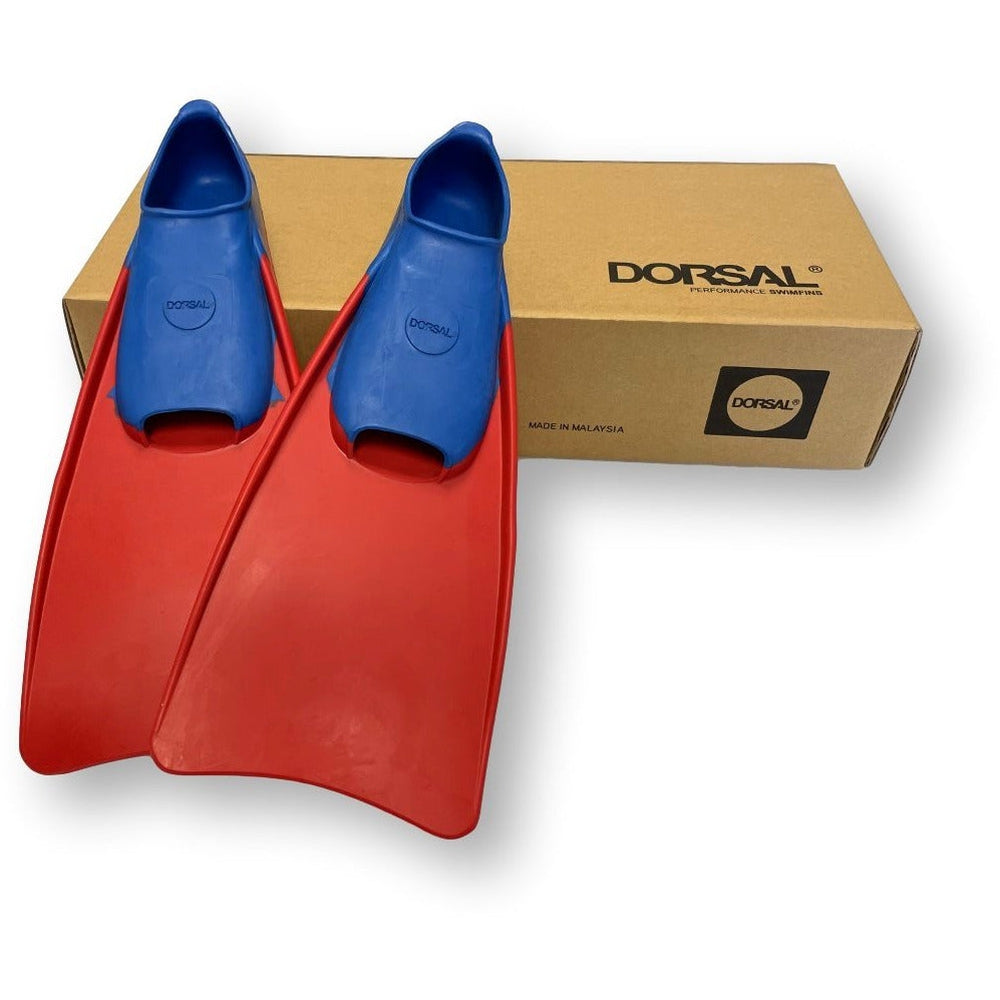 DORSAL Floating Long Swim Fins, Blue/Red, XXS (Jr. 10-12) DORSAL®