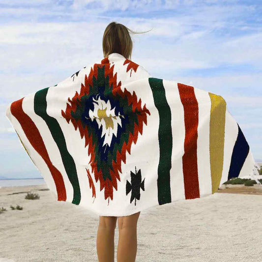White Fiesta Diamond Blanket West Path