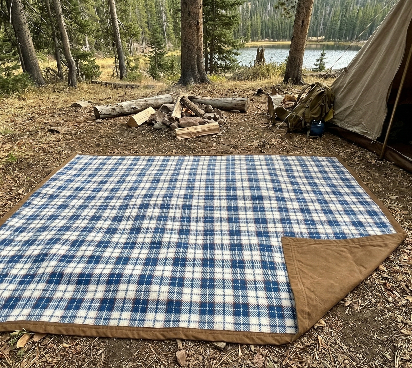 Canvas Camping Blanket - Waxed Canvas Outdoor Blanket / Bushcraft Blanket